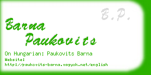 barna paukovits business card